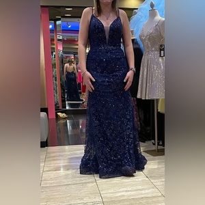 Dark blue prom dress